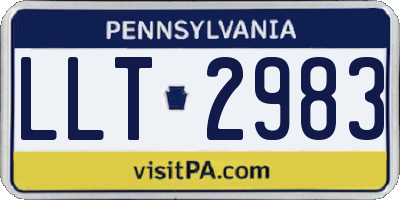 PA license plate LLT2983