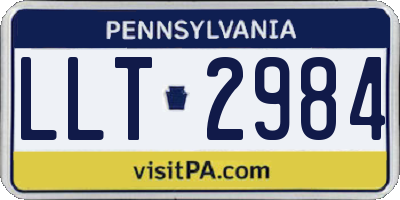 PA license plate LLT2984