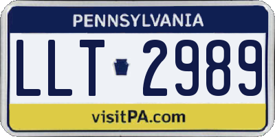 PA license plate LLT2989