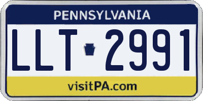 PA license plate LLT2991