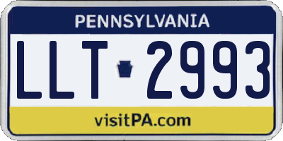 PA license plate LLT2993