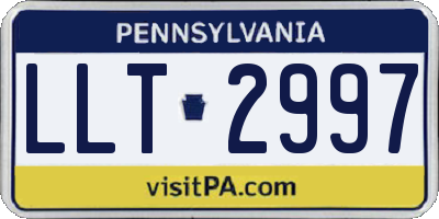 PA license plate LLT2997