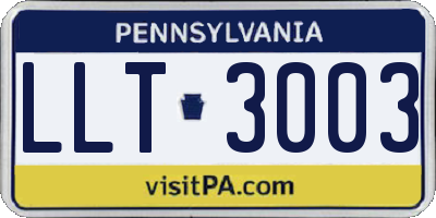 PA license plate LLT3003