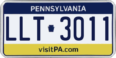 PA license plate LLT3011