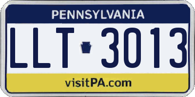 PA license plate LLT3013
