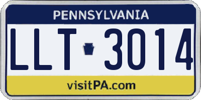 PA license plate LLT3014
