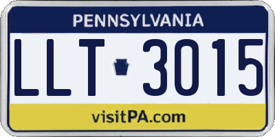 PA license plate LLT3015