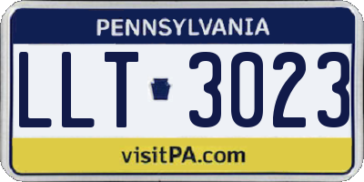 PA license plate LLT3023