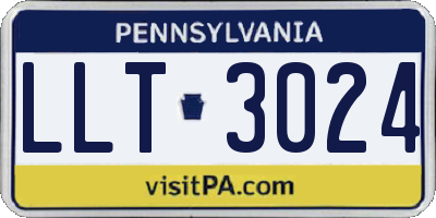 PA license plate LLT3024