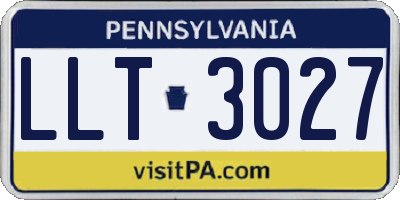 PA license plate LLT3027