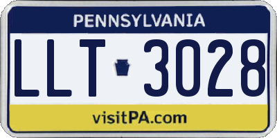 PA license plate LLT3028
