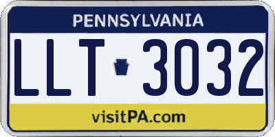 PA license plate LLT3032