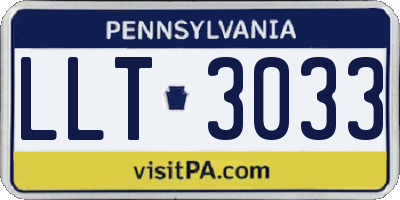 PA license plate LLT3033