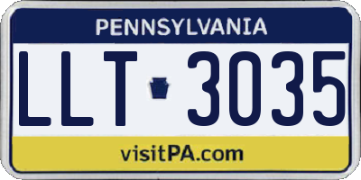 PA license plate LLT3035