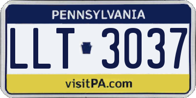 PA license plate LLT3037