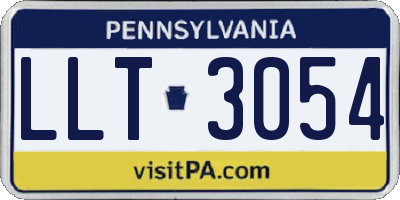 PA license plate LLT3054
