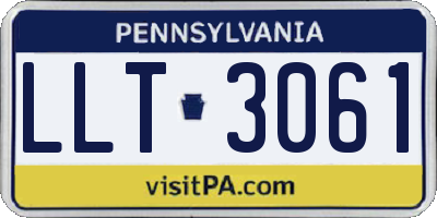 PA license plate LLT3061