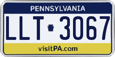 PA license plate LLT3067