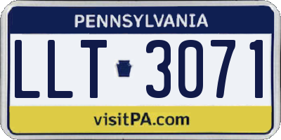 PA license plate LLT3071