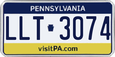 PA license plate LLT3074