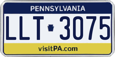 PA license plate LLT3075