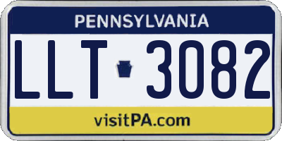 PA license plate LLT3082