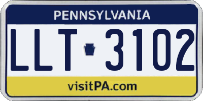 PA license plate LLT3102