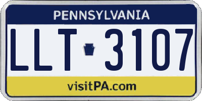 PA license plate LLT3107