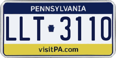 PA license plate LLT3110