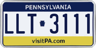 PA license plate LLT3111