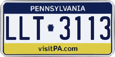 PA license plate LLT3113