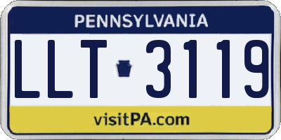 PA license plate LLT3119
