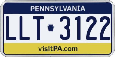 PA license plate LLT3122