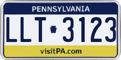 PA license plate LLT3123