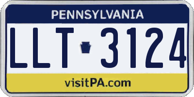 PA license plate LLT3124