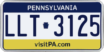 PA license plate LLT3125