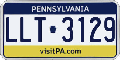 PA license plate LLT3129