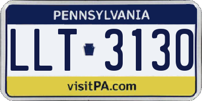 PA license plate LLT3130