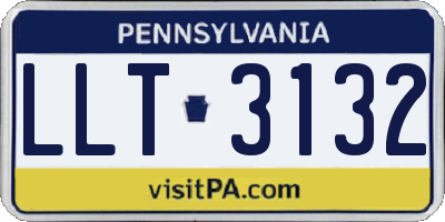 PA license plate LLT3132