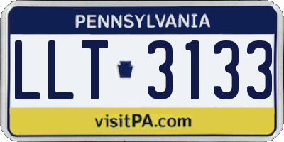 PA license plate LLT3133