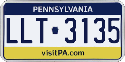 PA license plate LLT3135