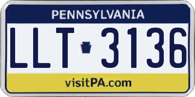 PA license plate LLT3136