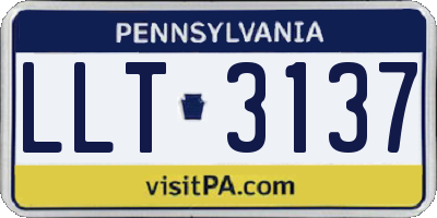 PA license plate LLT3137