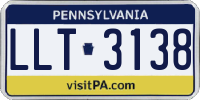 PA license plate LLT3138