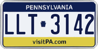 PA license plate LLT3142