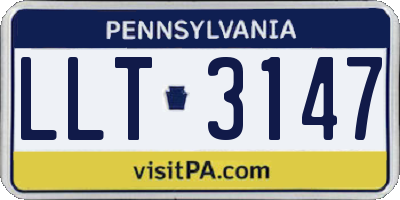 PA license plate LLT3147