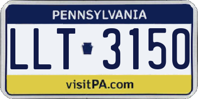 PA license plate LLT3150
