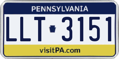 PA license plate LLT3151