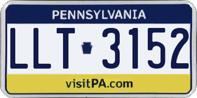 PA license plate LLT3152