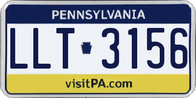 PA license plate LLT3156